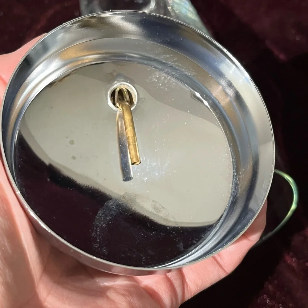 Vintage MCM Large Clear Glass Cocktail Shaker Screw Spout, 10
